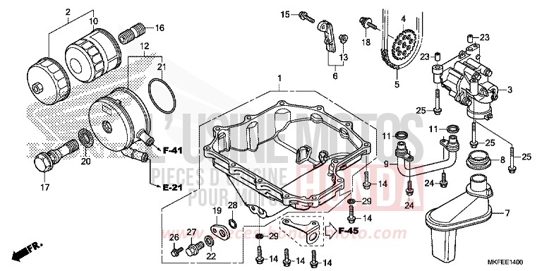 CARTER D'HUILE/POMPE A HUILE de CBR1000RR SP SP1 SP2 GRAND PRIX RED (R380X) 2019